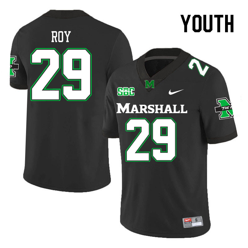 Youth #29 Ishmael Roy Marshall Thundering Herd SBC Conference College Football Jerseys Stitched-Blac